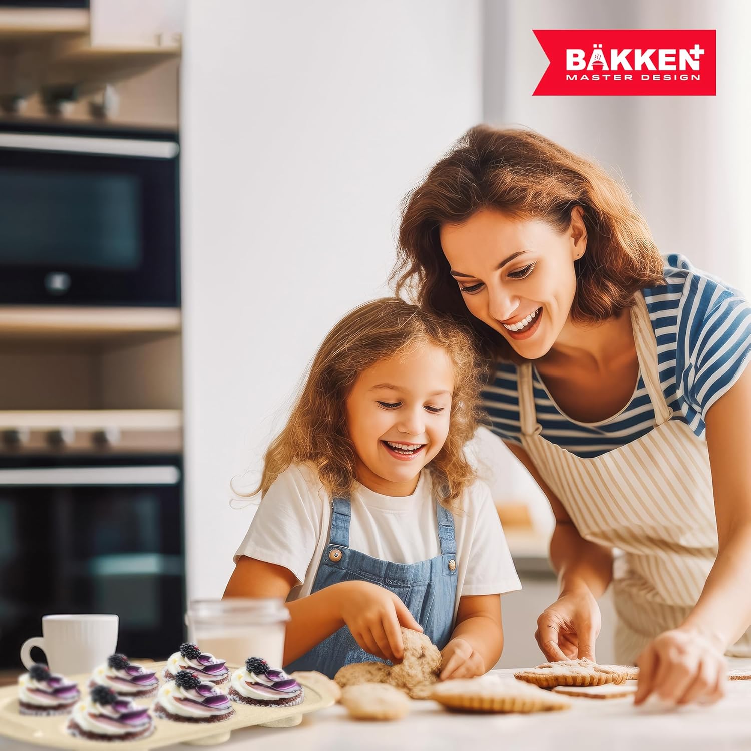 Bakken Swiss - Bakeware Set – 6 Piece – Stackable, Deluxe, Non-Stick Baking Pans for Professional and Home Cooking – Carbon Steel, White Stone Coating8