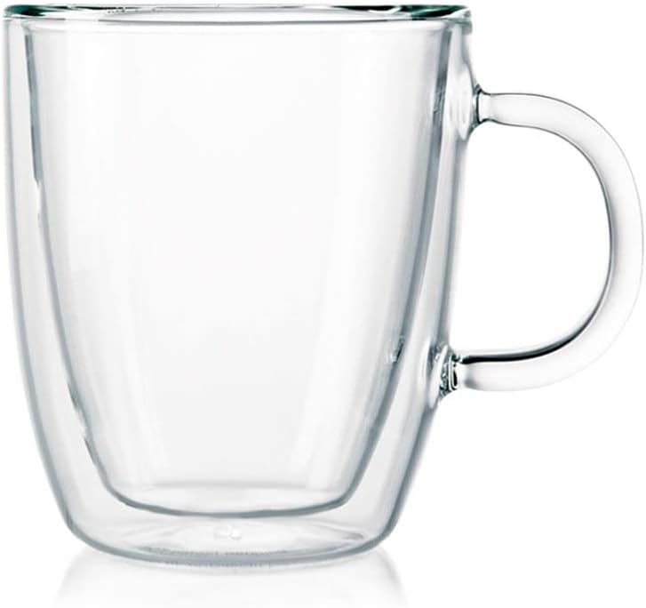 Bodum 10oz Bistro Double Wall Insulated Mug, High-Heat Borosilicate Glass, Set of 6, Clear7