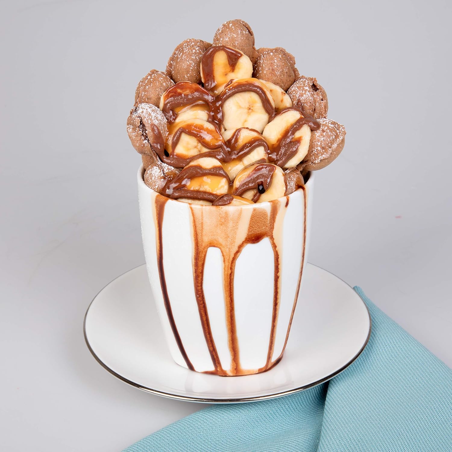 Bubble Waffle Maker- Electric Nonstick Hong Kong Egg Waffler Iron Griddle w Ready Indicator Light- Ready in under 5 Mins w Recipe Guide- Make Homemade Ice Cream Cones- Birthday Breakfast, Dessert Gift6