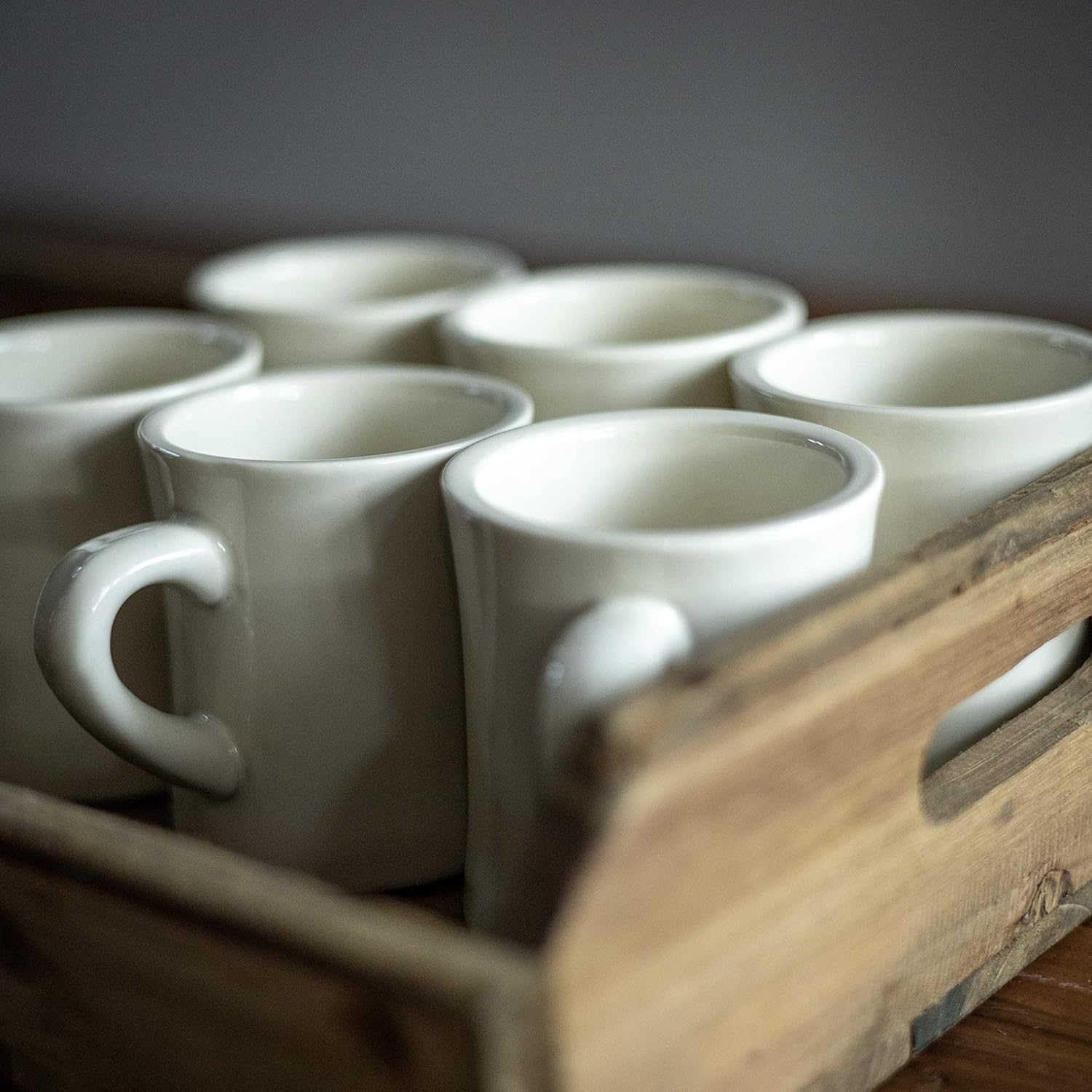 COLETTI Off White Coffee Mugs Set Of 6 – Diner Coffee Mug 11 oz – Mug Set, Stoneware Coffee Mugs, Coffee Cups Ceramic – Diner Coffee Mugs Heavy Retro Style – Dishwasher & Microwave Safe1