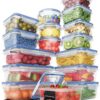 Chef's Path 32 Piece Food Storage Containers Set with 16 Blue Easy Snap Lids +16 Airtight Food Containers with Lids for Pantry & Kitchen Organization - BPA-Free Food Storage Containers with Lids