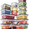 Chef's Path 32 Piece Plastic Food Storage Containers with Lids (16 Lids + 16 Containers), Airtight Plastic Containers for Pantry & Kitchen Organization - Kitchen Storage Containers - Food Containers