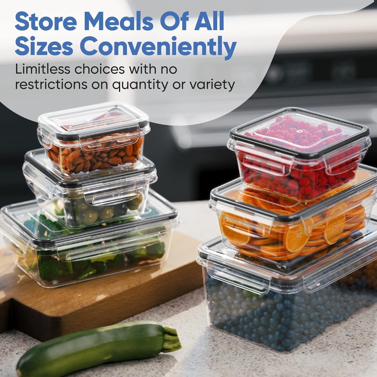 Chefs Path 48 Piece BPA-Free Plastic Food Storage Container Set with 24 Containers and 24 Lids for Kitchen Pantry Organization and Meal Prep23
