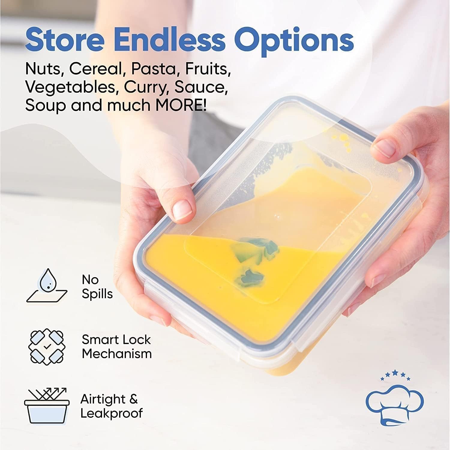 Chefs Path 48 Piece BPA-Free Plastic Food Storage Container Set with 24 Containers and 24 Lids for Kitchen Pantry Organization and Meal Prep4