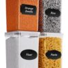 Chef's Path Extra Large Tall Food Storage Containers 7 qt/ 220oz/ 6.5L, For Flour, Sugar, Rice - Airtight Kitchen & Pantry Bulk Food Storage - 4 PC Set - Measuring Scoops, Pen & Labels