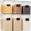 Chef's Path Large Airtight Food Storage Containers - Pack of 6 (3pcs of 6.5L + 3pcs of 5.2L) BPA Free Plastic Cereal Storage Containers, Kitchen & Pantry Organization for Sugar, Flour, Baking Supplies