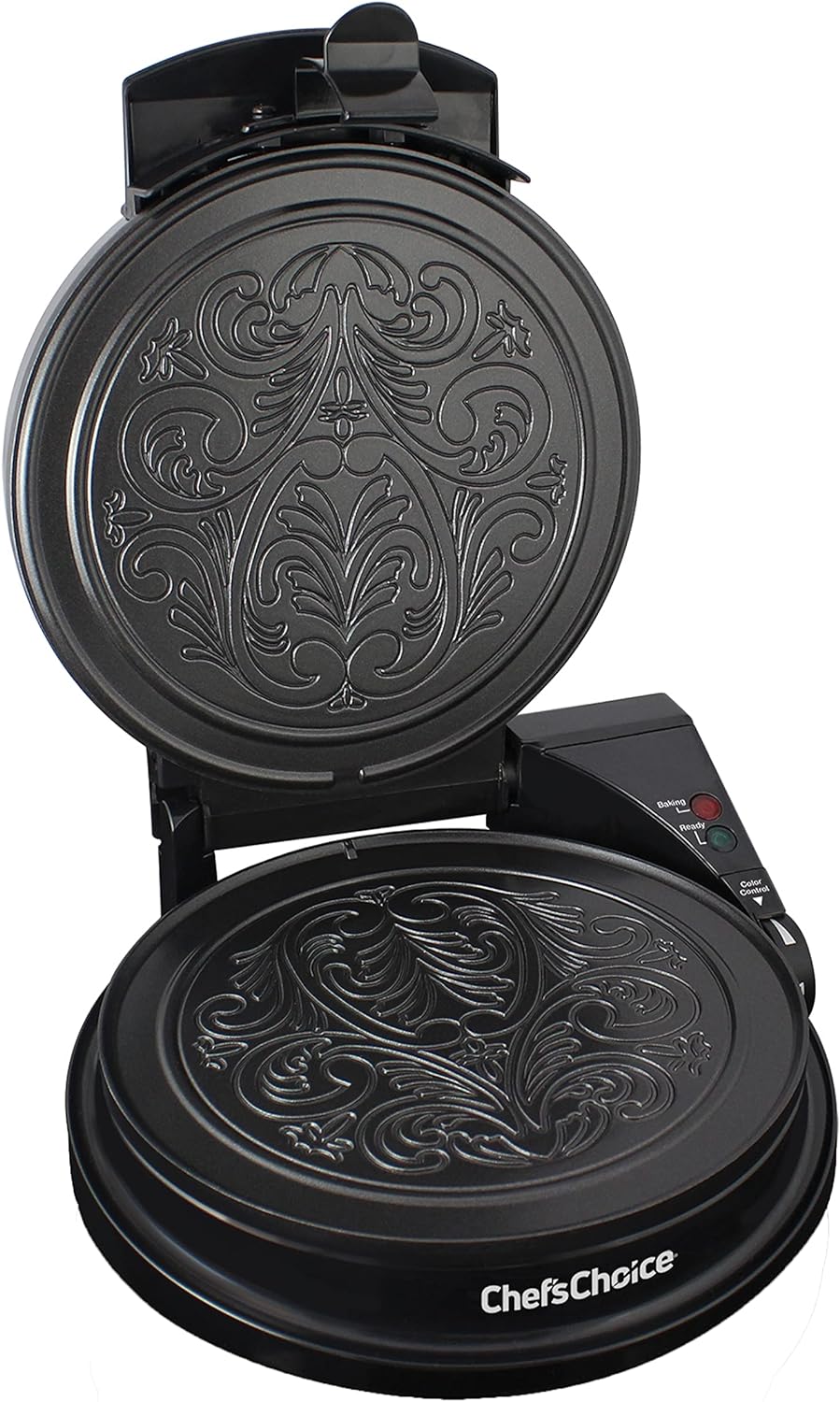 Chef'sChoice KrumKake Maker Features Nonstick Surface and Instant Heat Recovery with Temperature Control and Ready Light, Includes Roller, 1050-Watts, Silver Chef'sChoice KrumKake Maker Features Nonstick Surface and Instant Heat Recovery with Temperature Control and Ready Light, Includes Roller, 1050-Watts, Silver