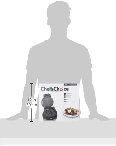 Chef'sChoice KrumKake Maker Features Nonstick Surface and Instant Heat Recovery with Temperature Control and Ready Light, Includes Roller, 1050-Watts, Silver0