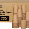 Comfy Package Case of 1,000 12 oz. Kraft Disposable Paper Cups, Hot Coffee Cups Brown Unbleached - Eco-Friendly Cups