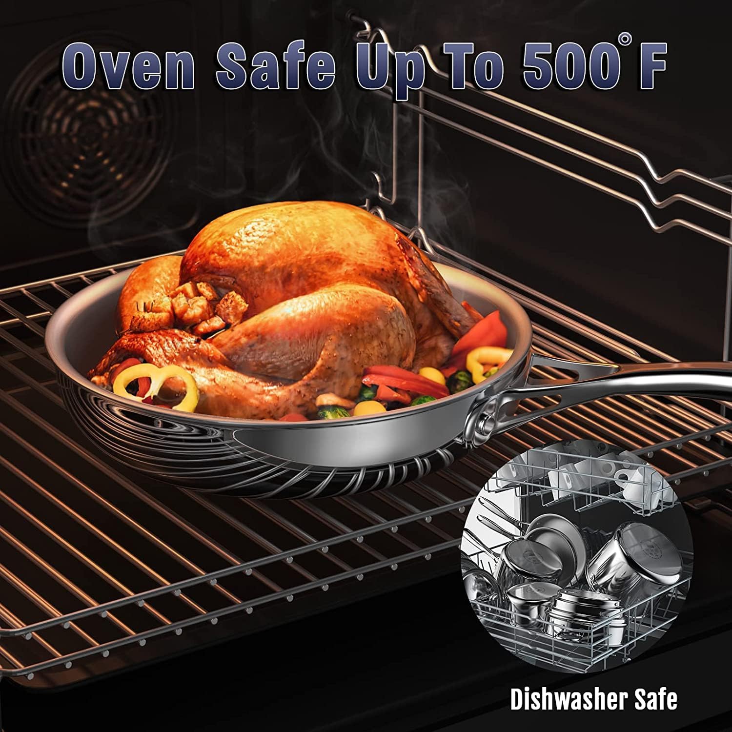 Cooks Standard Stainless Steel Kitchen Cookware Sets 12-Piece, Multi-Ply Full Clad Pots and Pans Cooking Set with Stay-Cool Handles, Dishwasher Safe, Oven Safe 500°F7