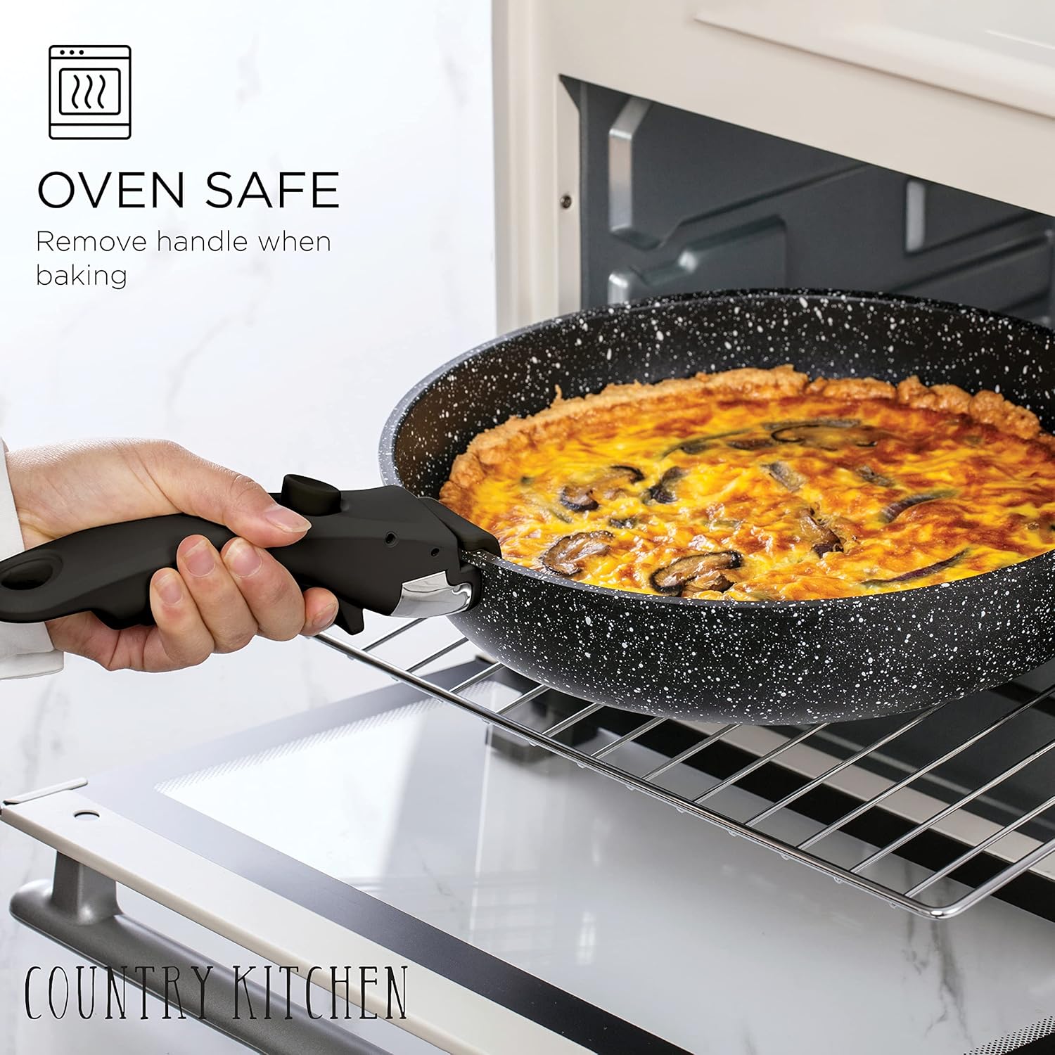 Country Kitchen Cookware Set with Removable Handle, Oven & RV Safe Pots and Pans Set, Black, Original0