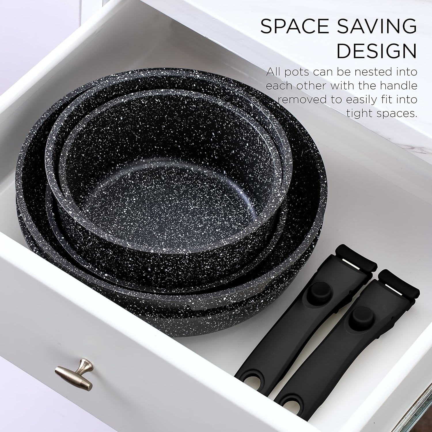 Country Kitchen Cookware Set with Removable Handle, Oven & RV Safe Pots and Pans Set, Black, Original2