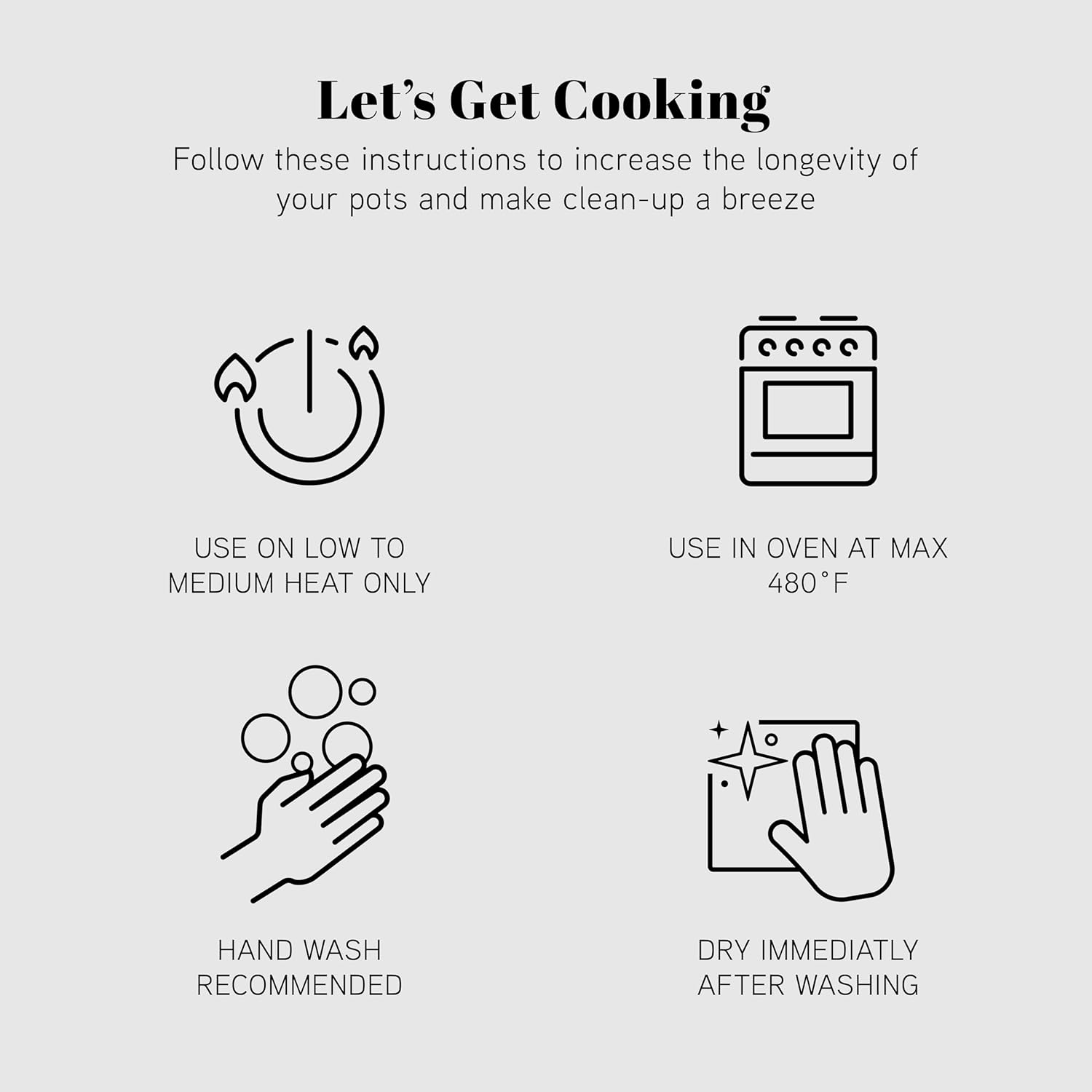 Country Kitchen Cookware Set with Removable Handle, Oven & RV Safe Pots and Pans Set, Black, Original22