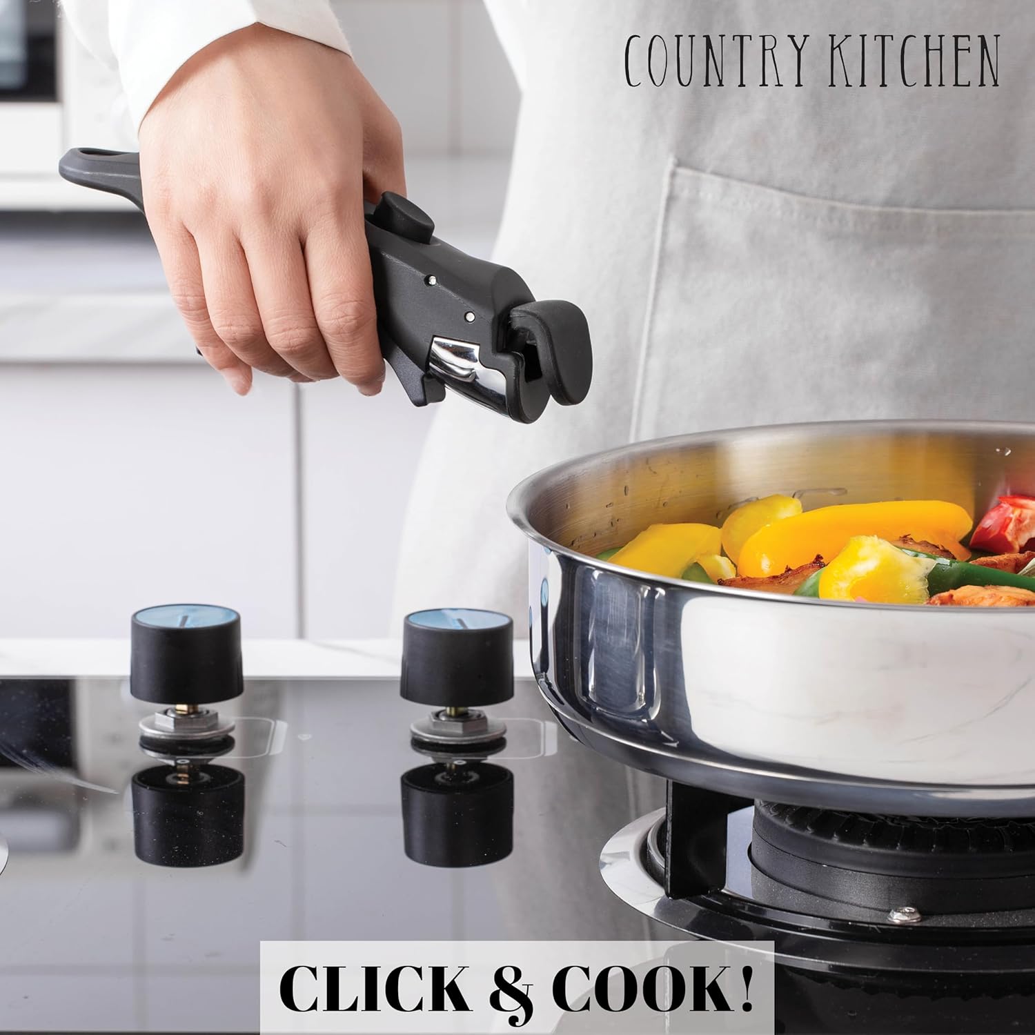 Country Kitchen Cookware Set with Removable Handle, Oven & RV Safe Pots and Pans Set, Stainless Steel, Original4