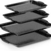 Country Kitchen Nonstick Stackable Bakeware Set - Durable, Easy Release Baking Set, Black, 4 Pcs