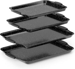 Country Kitchen Nonstick Stackable Bakeware Set - Durable, Easy Release Baking Set, Black, 4 Pcs