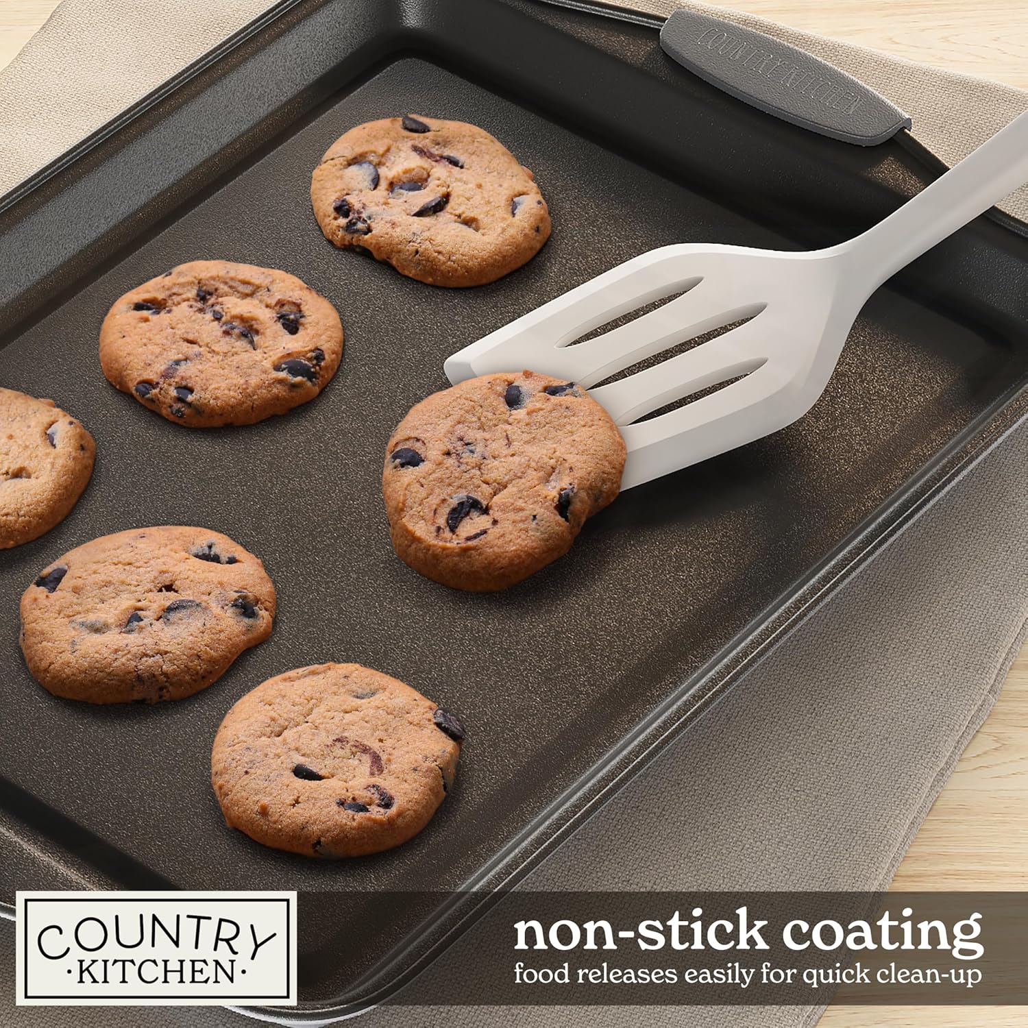 Country Kitchen Nonstick Stackable Bakeware Set - Durable, Easy Release Baking Set, Gray, 10 Pcs8
