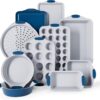 Country Kitchen Nonstick Stackable Bakeware Set - Durable, Easy Release Baking Set, Navy, 10 Pcs