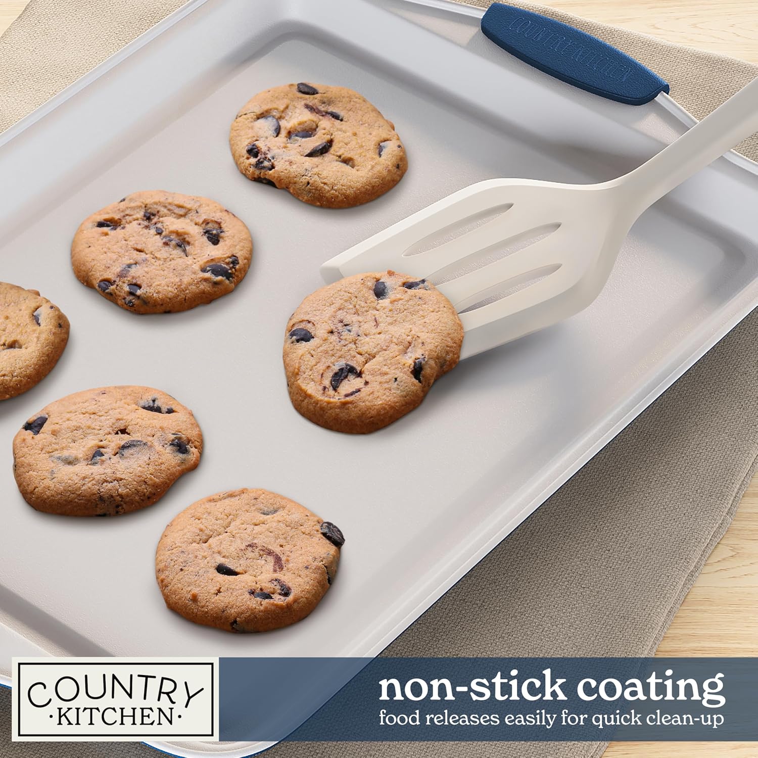 Country Kitchen Nonstick Stackable Bakeware Set - Durable, Easy Release Baking Set, Navy, 10 Pcs7