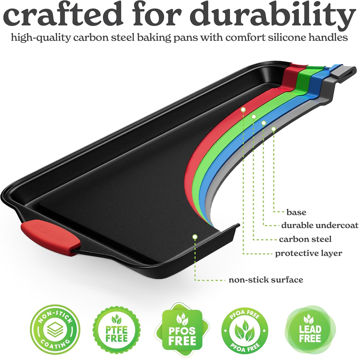 Country Kitchen Nonstick Stackable Bakeware Set - Durable, Easy Release Baking Set, Red, 10 Pcs45