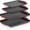 Country Kitchen Nonstick Stackable Bakeware Set - Durable, Easy Release Baking Set, Red, 4 Pcs