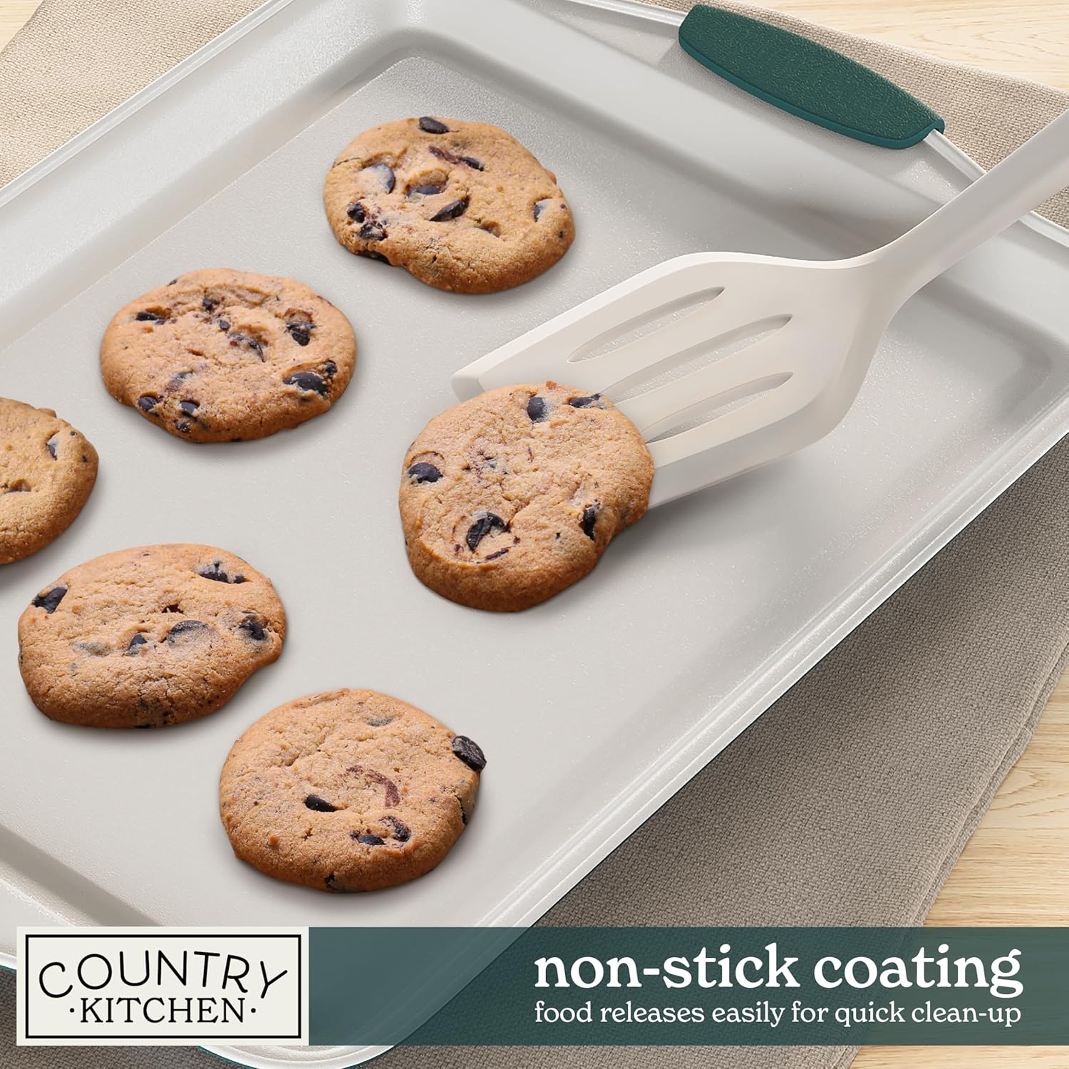 Country Kitchen Nonstick Stackable Bakeware Set - Durable, Easy Release Baking Set, Sage, 10 Pcs8