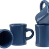Culver 10-Ounce Ceramic Retro Diner Style Heavyweight Restaurant Mug, Two-finger C-handle (Blue, 4)