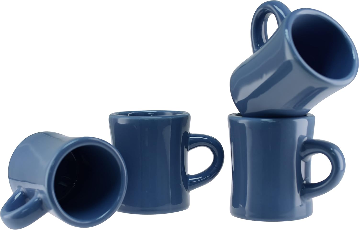 Culver 10-Ounce Ceramic Retro Diner Style Heavyweight Restaurant Mug, Two-finger C-handle (Blue, 4) Culver 10-Ounce Ceramic Retro Diner Style Heavyweight Restaurant Mug, Two-finger C-handle (Blue, 4)