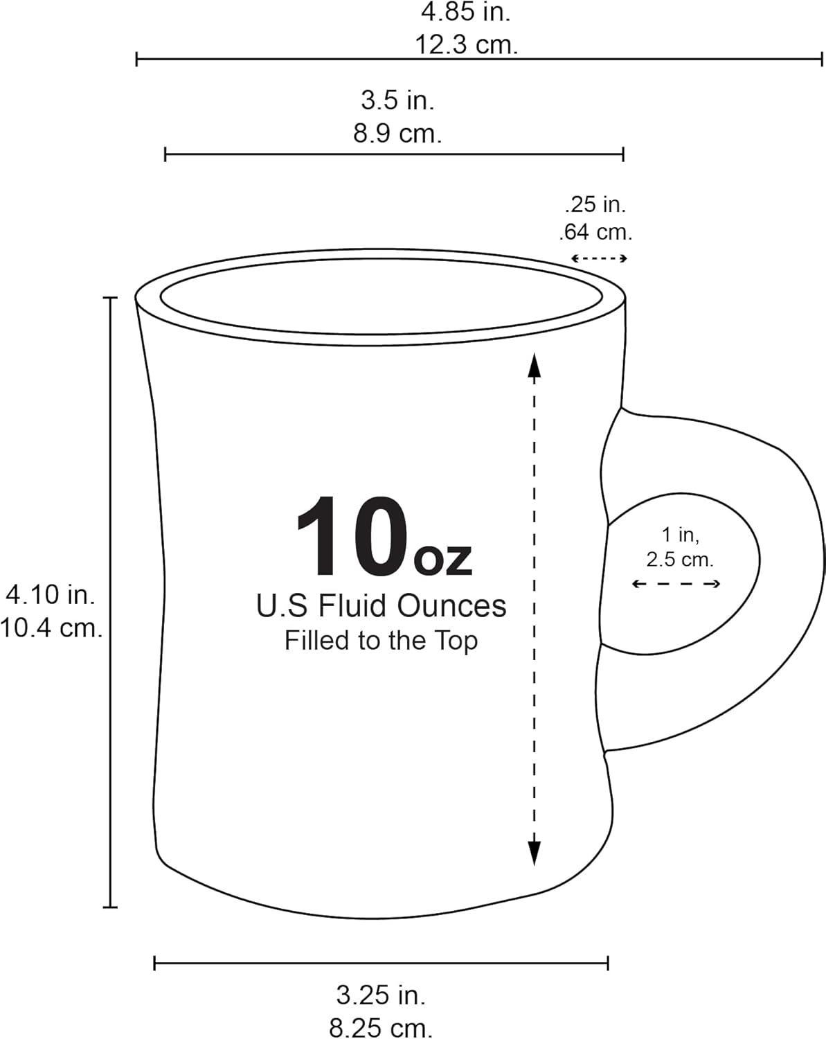 Culver 10-Ounce Ceramic Retro Diner Style Heavyweight Restaurant Mug, Two-finger C-handle (Blue, 4)3