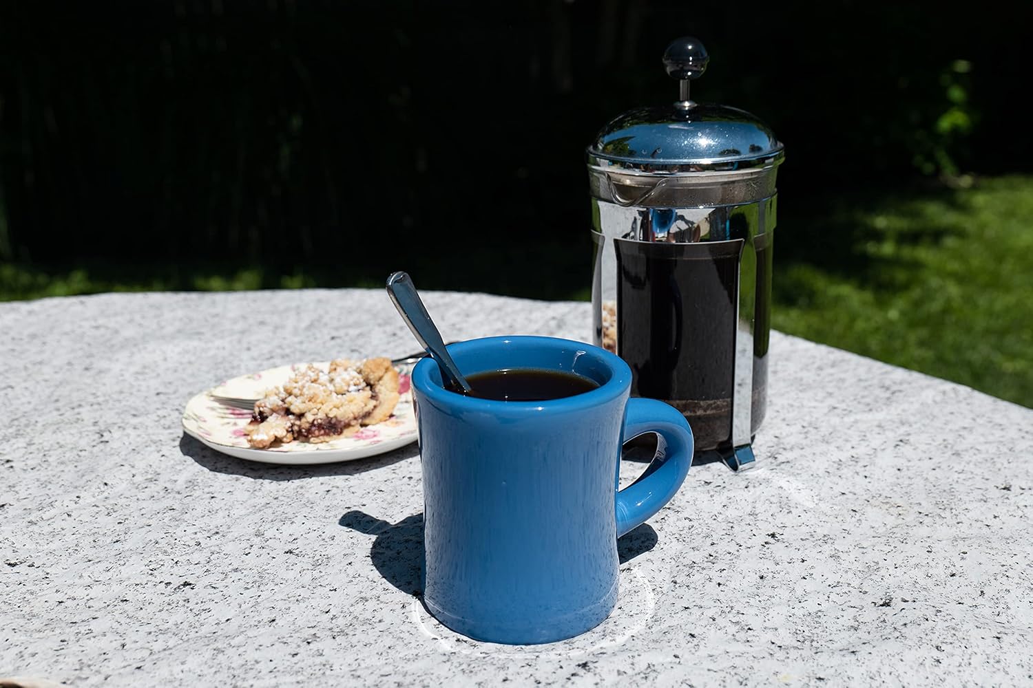 Culver 10-Ounce Ceramic Retro Diner Style Heavyweight Restaurant Mug, Two-finger C-handle (Blue, 4)7