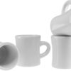 Culver 10-Ounce Ceramic Retro Diner Style Heavyweight Restaurant Mug, Two-finger C-handle (White, 4)