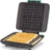 Dash Deluxe No-Drip Waffle Iron Maker Machine 1200W + Hash Browns, or Any Breakfast, Lunch, & Snacks with Easy Clean, Non-Stick + Mess Free Sides, Aqua