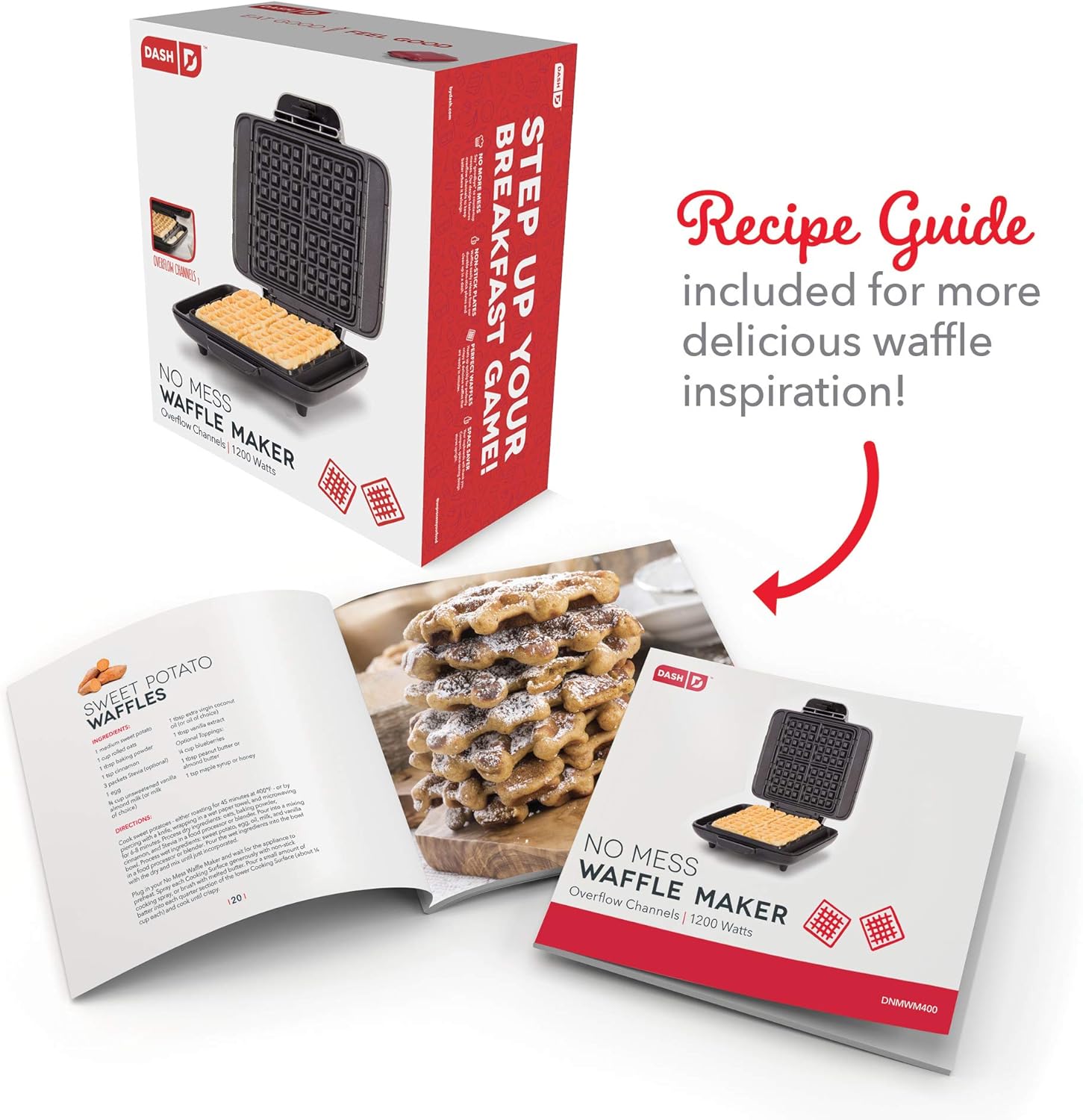 Dash Deluxe No-Drip Waffle Iron Maker Machine 1200W + Hash Browns, or Any Breakfast, Lunch, & Snacks with Easy Clean, Non-Stick + Mess Free Sides, Aqua9