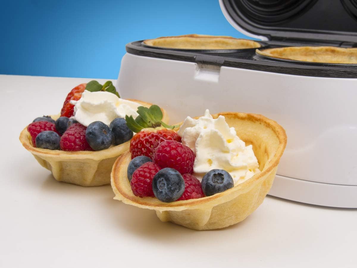 Double Waffle Bowl Maker by StarBlue - White - Make bowl shapes Belgian waffles in minutes Best for serving ice cream and fruit Gift ideas 110V 50 60Hz 1200W5