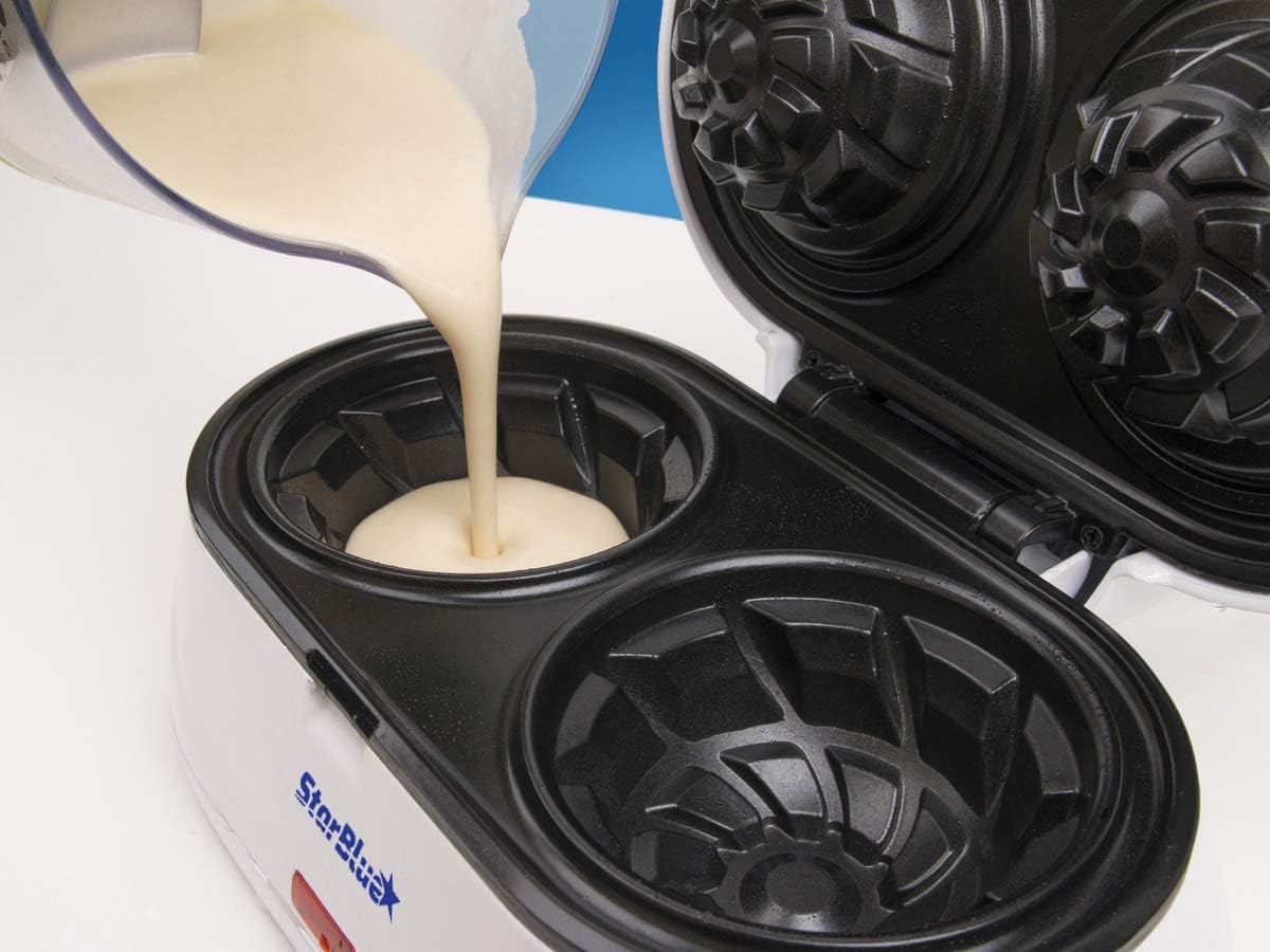 Double Waffle Bowl Maker by StarBlue - White - Make bowl shapes Belgian waffles in minutes Best for serving ice cream and fruit Gift ideas 110V 50 60Hz 1200W6