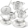 Duxtop Whole-Clad Tri-Ply Stainless Steel Induction Cookware Set, 10PC Kitchen Pots and Pans Set