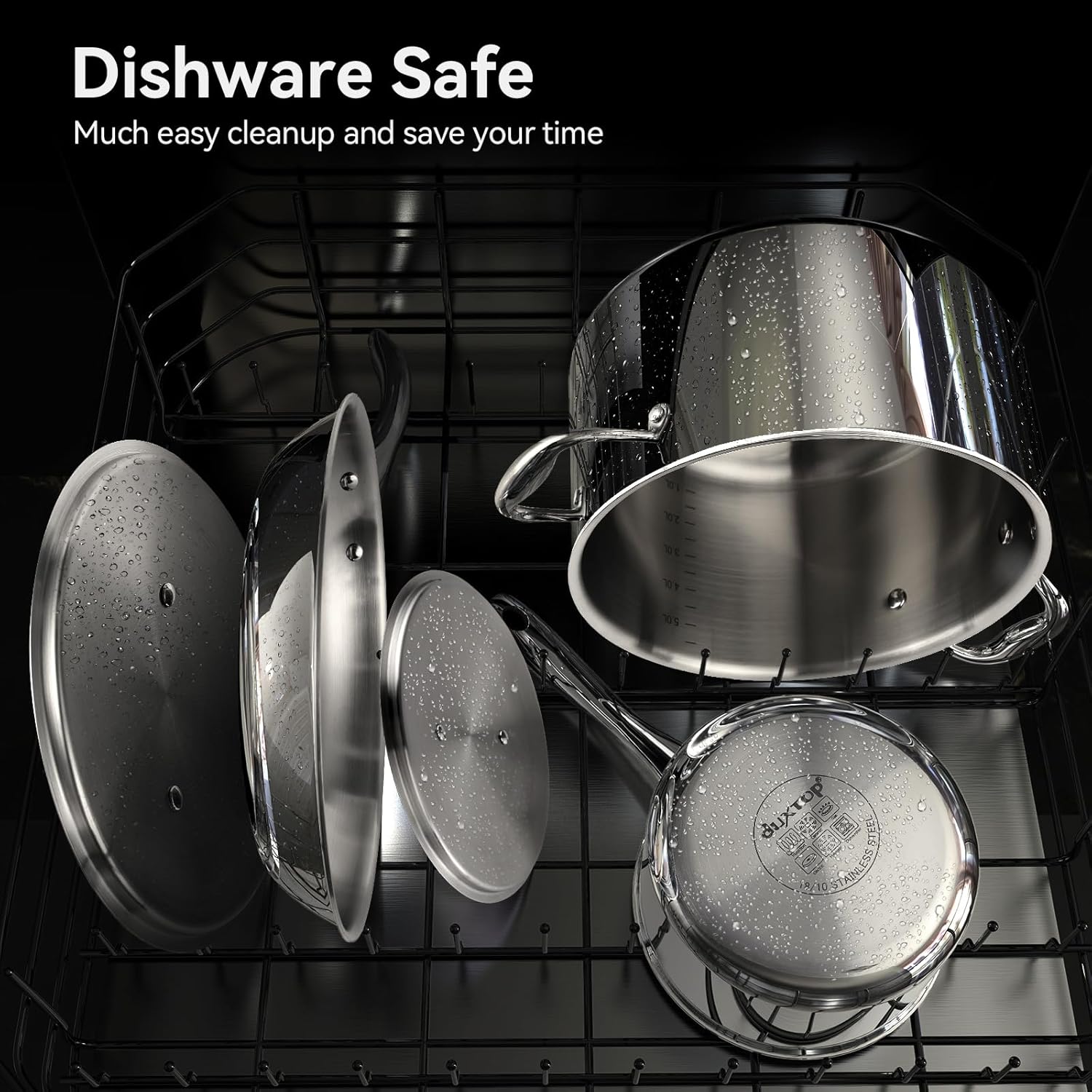 Duxtop Whole-Clad Tri-Ply Stainless Steel Induction Cookware Set, 9PC Kitchen Pots and Pans Set5