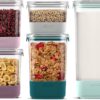 Ello Airtight Food Storage Plastic Canisters with Non-Slip Base Locking Lids and Labels