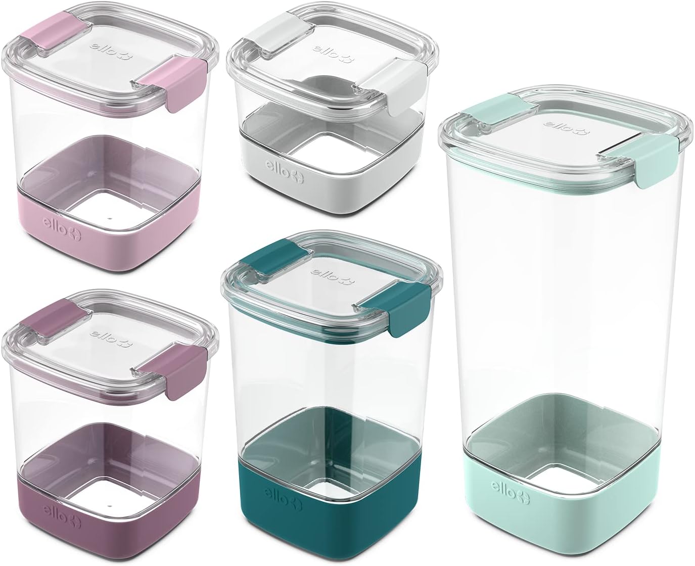 Ello Airtight Food Storage Plastic Canisters with Non-Slip Base Locking Lids and Labels5