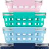 Ello Duraglass Mixed Meal Prep Sets Leak-Proof Glass Food Storage Containers with Silicone Sleeves and Airtight BPA-Free Lids, Dishwasher, Microwave, and Freezer Safe, Venice Boardwalk Mixed Set