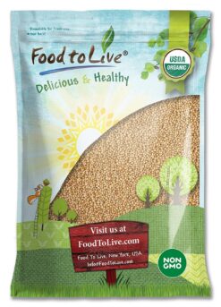 Food to Live Organic Amaranth Grain, 10 Pounds - Non-GMO, 100% Whole Grain, Kosher, Vegan, Bulk Seeds