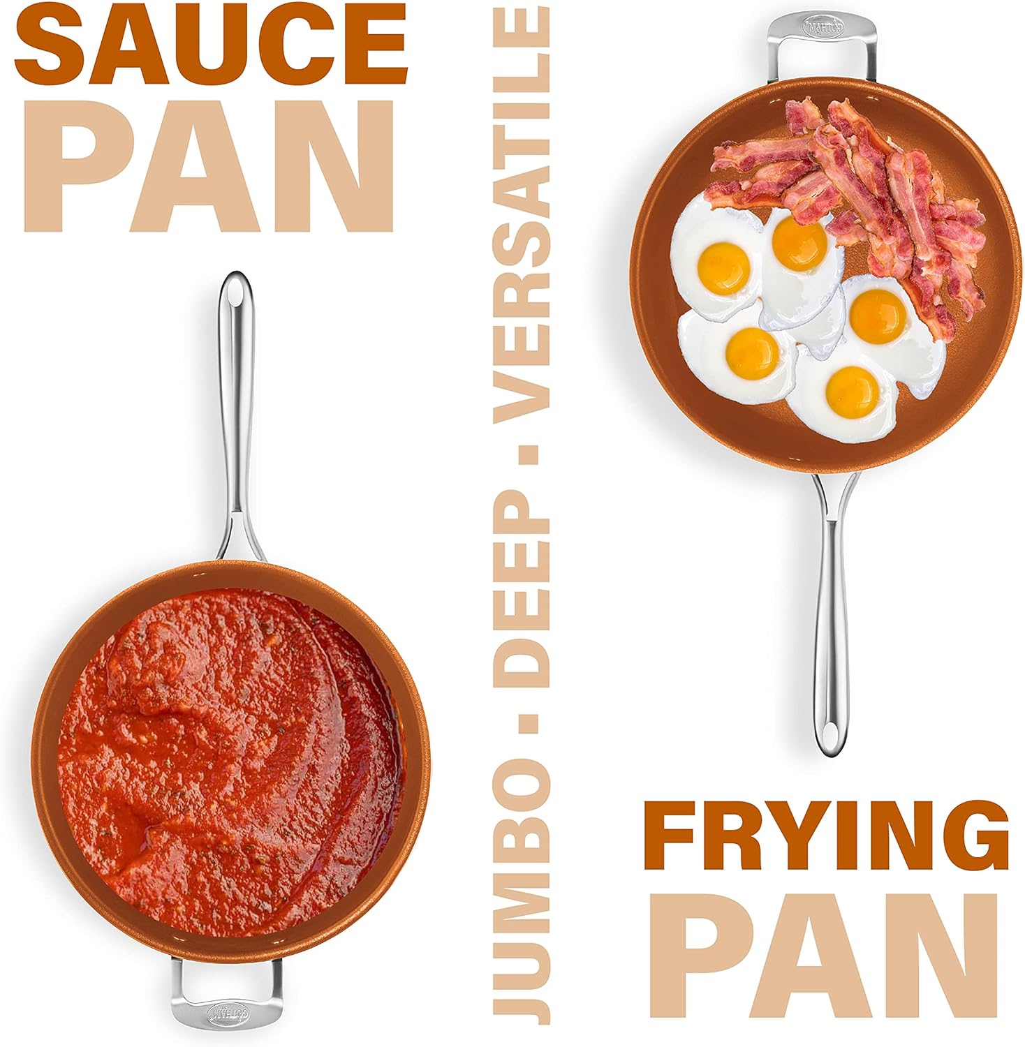 Gotham Steel Nonstick Deep Saute Pan with Lid – 5.5 Quart Large Ceramic Jumbo Cooker 12 Inch Frying Pan with Lid, Stay Cool Handle + Helper Handle, Oven & Dishwasher Safe, 100% PFOA Free2