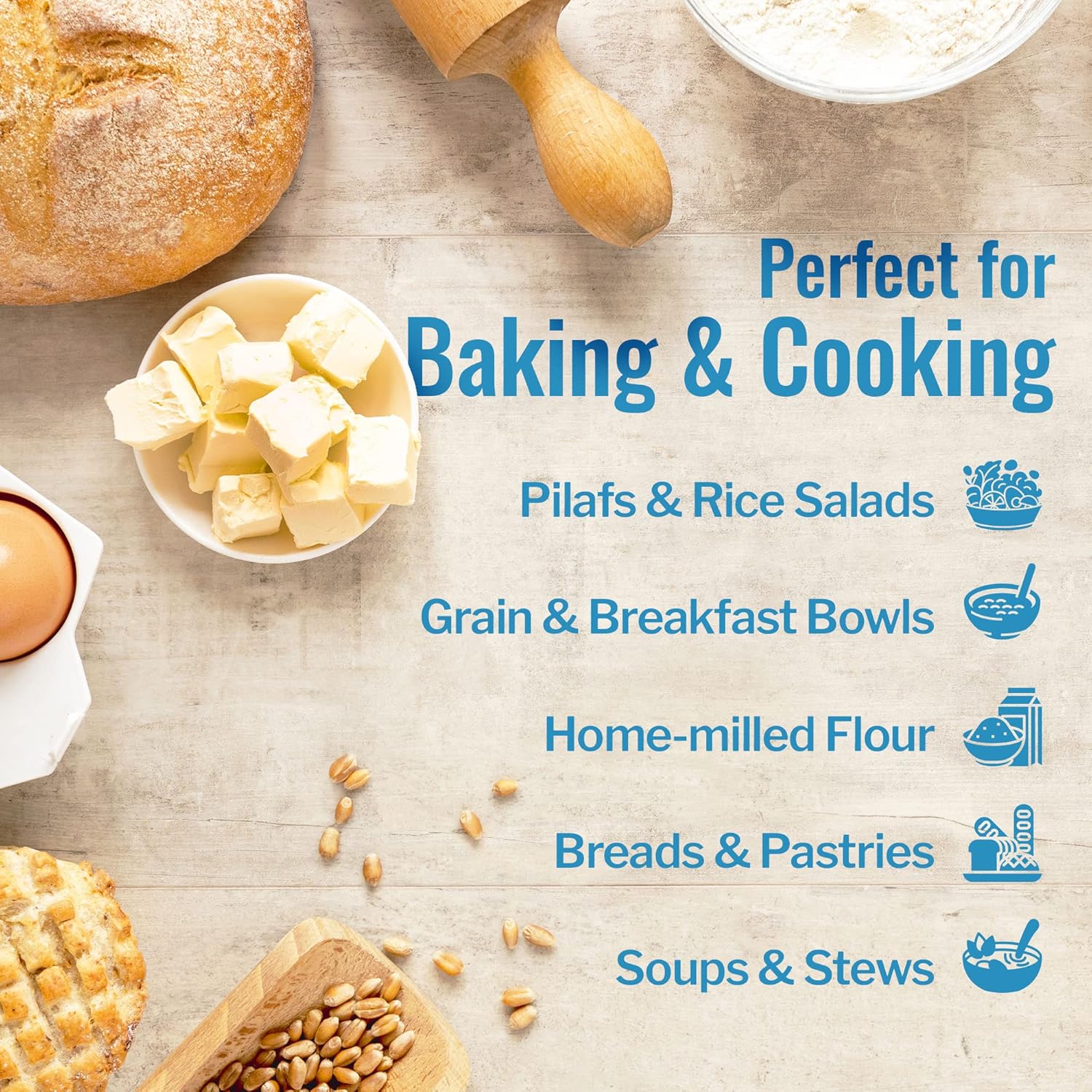 Grand Teton Ancient Grains - 100% Organic Einkorn Berries, Premium Food-Grade Farro Piccolo, For Milling into Flour, Baking, Pilafs, & Soups, 25 lbs8