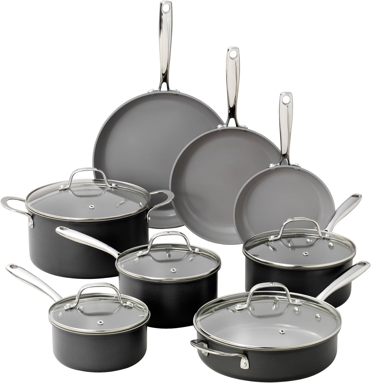 Granitestone 13 Pc Ceramic Pots and Pans Set Non Stick Cookware Set, Kitchen Cookware Sets, Pot and Pan Set, Hard Anodized Ceramic Cookware Set, Nonstick Cookware Set, Dishwasher Safe Granitestone 13 Pc Ceramic Pots and Pans Set Non Stick Cookware Set, Kitchen Cookware Sets, Pot and Pan Set, Hard Anodized Ceramic Cookware Set, Nonstick Cookware Set, Dishwasher Safe