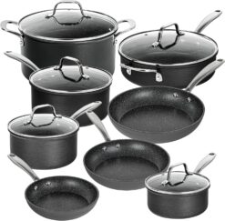 Granitestone 13 Pc Pots and Pans Set Non Stick Cookware Set, Kitchen Cookware Sets, Pot and Pan Set, Pot Set, Hard Anodized Non Stick Pots and Pans Set with Lids, Nonstick Cookware Set Dishwasher Safe