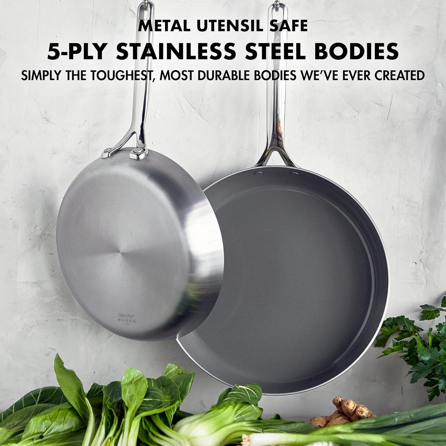 GreenPan GP5 Stainless Steel 5-Ply Healthy Ceramic Nonstick 10 and 12 2 Piece Frying Pan Skillet Set, Scratch Resistant, Induction, Dishwasher & Oven Safe, PFAS-Free6