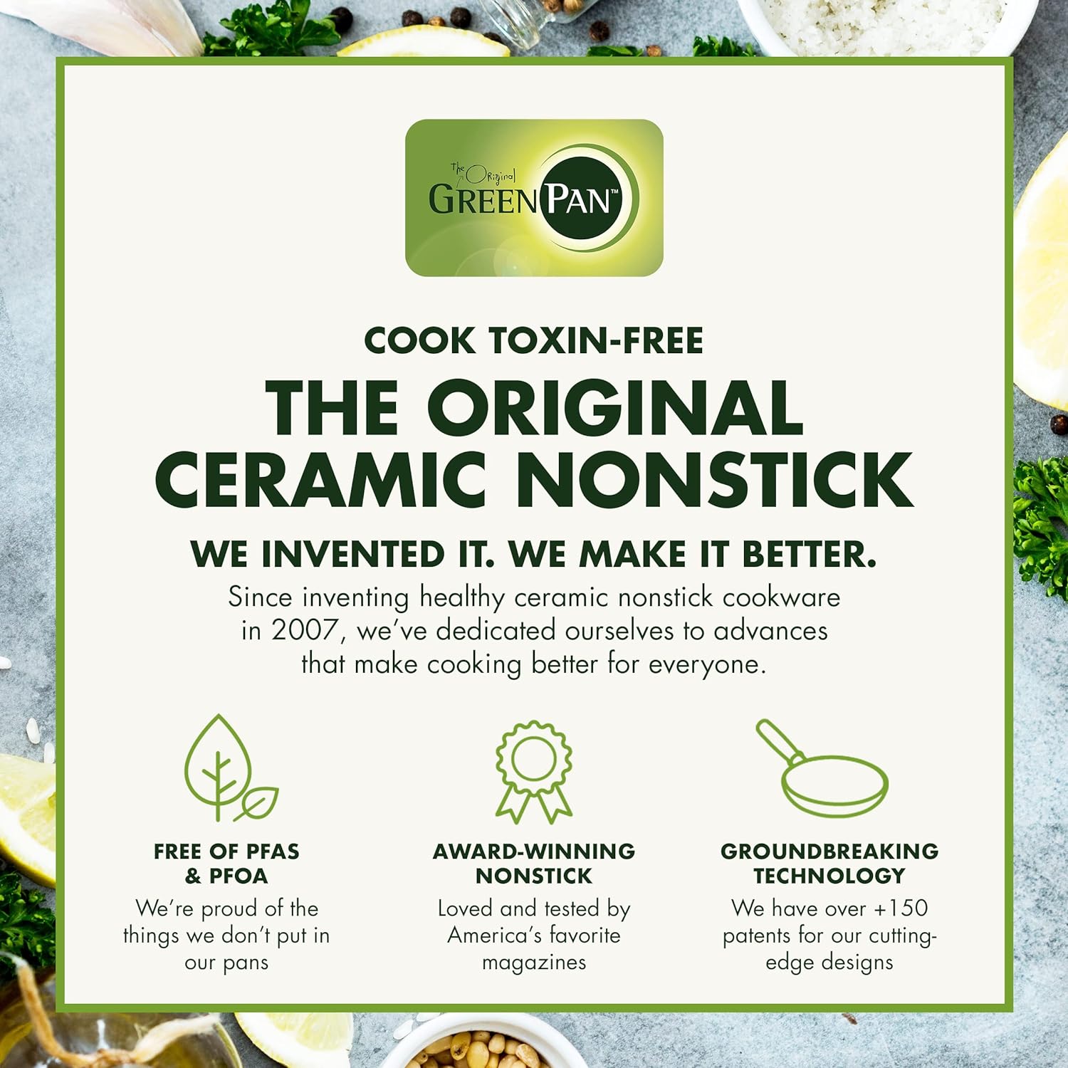 GreenPan Hudson Healthy Ceramic Nonstick, 4 Piece Cookware Pots and Pans Set, Vintage Wood Inspired Handle, PFAS-Free, Dishwasher Safe, Black1