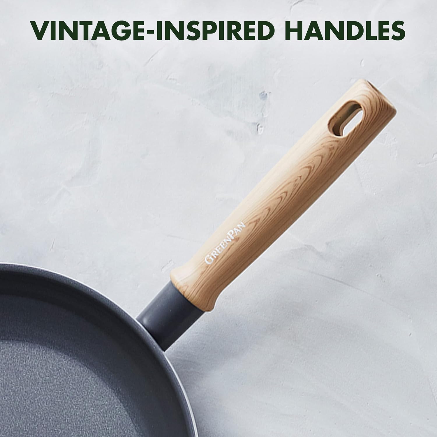 GreenPan Hudson Healthy Ceramic Nonstick, 4 Piece Cookware Pots and Pans Set, Vintage Wood Inspired Handle, PFAS-Free, Dishwasher Safe, Black8