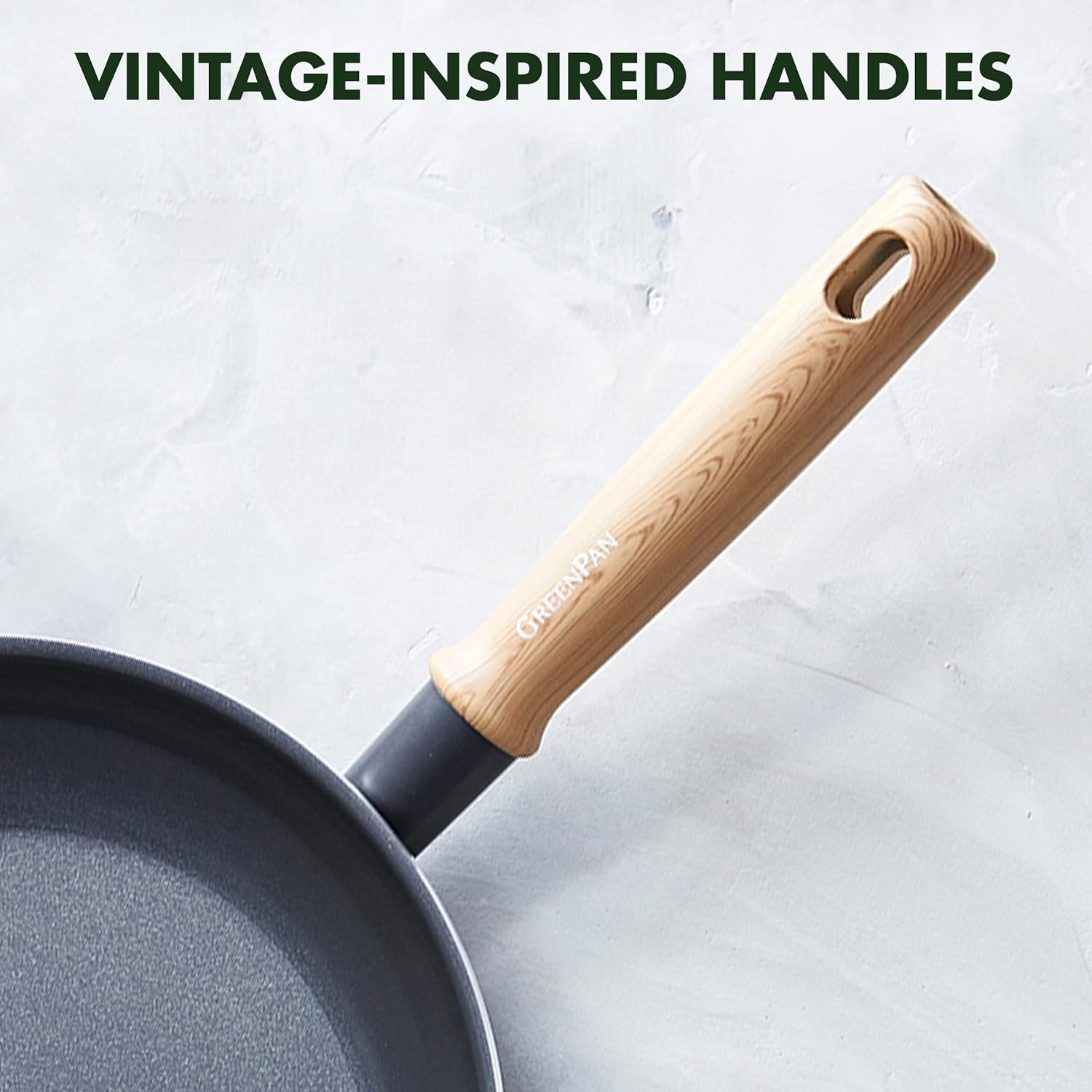 GreenPan Hudson Healthy Ceramic Nonstick, 8 Piece Cookware Pots and Pans Set, Vintage Wood Inspired Handle, PFAS-Free, Dishwasher Safe, Black6