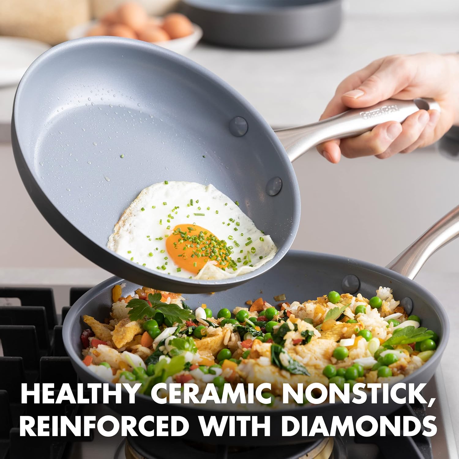 GreenPan Lima Hard Anodized Healthy Ceramic Nonstick 12 Piece Cookware Pots and Pans Set, PFAS-Free, Oven Safe, Gray3